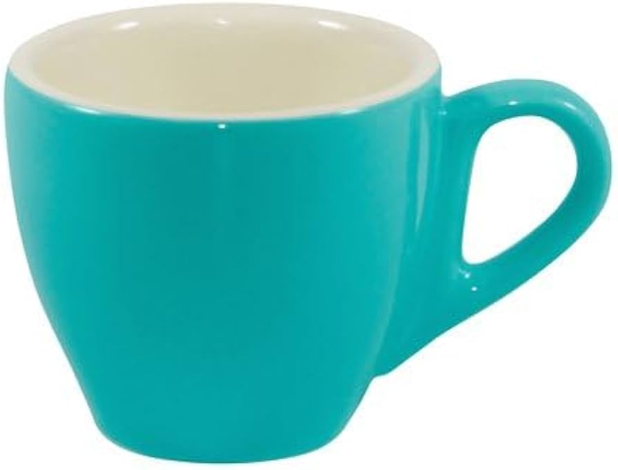 Brew Espresso Cup, Teal/White, 90 ml Capacity - Cafe Supply