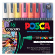 Uni Posca Marker 1.8-2.5mm Med Bullet 16 Piece Asstd PC-5M - Cafe Supply