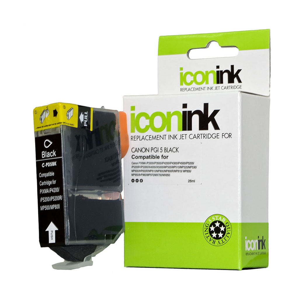 Icon Compatible Canon PGI5 Black Ink Cartridge - Cafe Supply