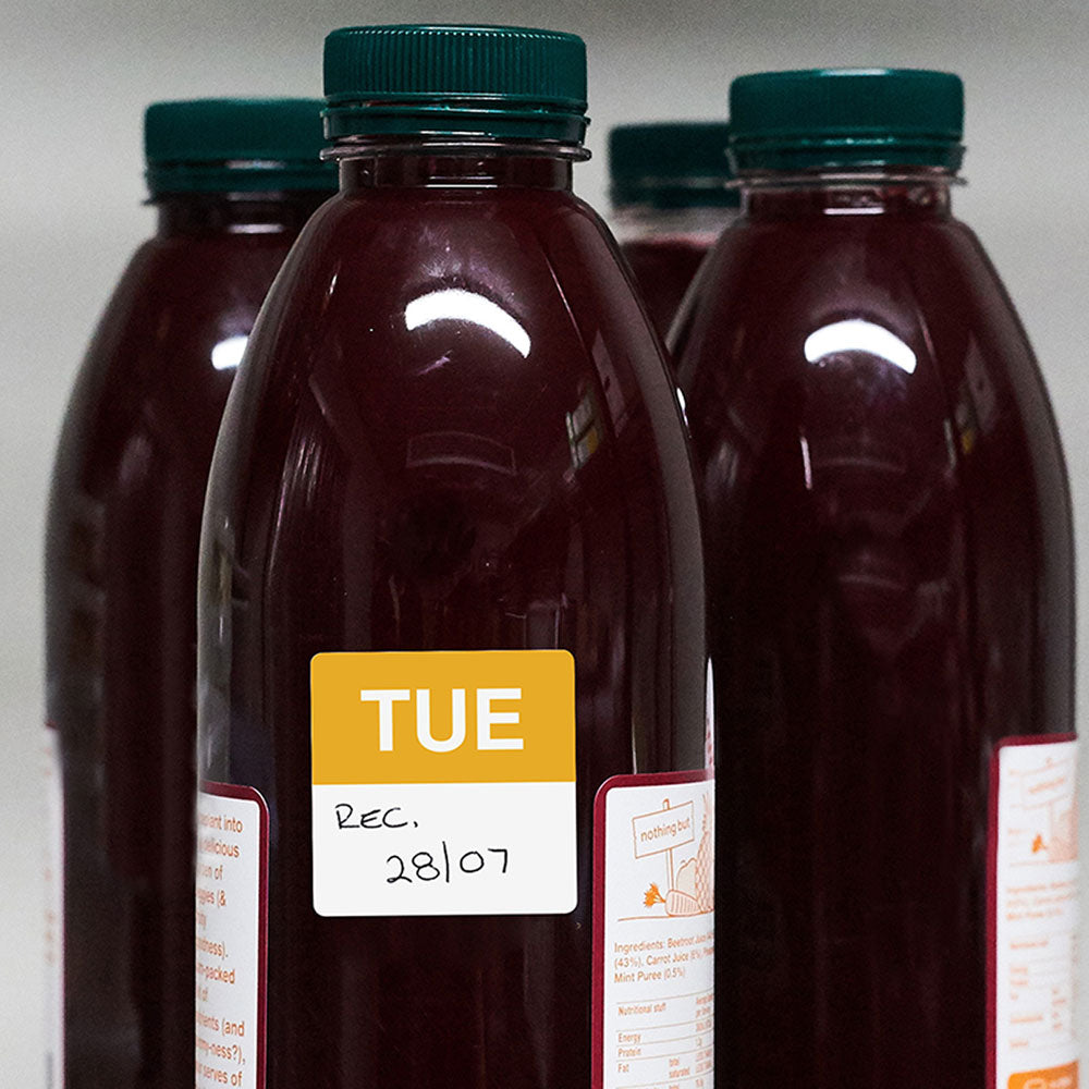 Avery Labels Tuesday Square Day 40x40mm Yellow White 500 Roll - Cafe Supply