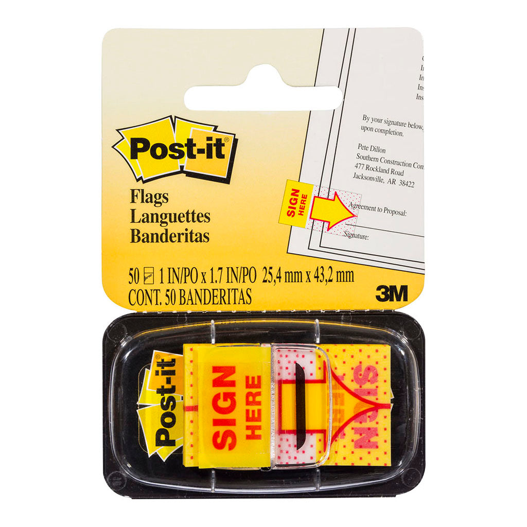 Post-it Flags 680-9 25x43mm Sign Here - Cafe Supply