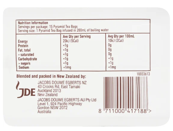 Ti Ora Green Tea With Peach Passionfruit & New Zealand Kawakawa Pyramid Tea Bags 15pk - Cafe Supply