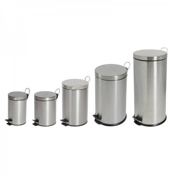 12L Round Stainless Steel Pedal Bin - Cafe Supply