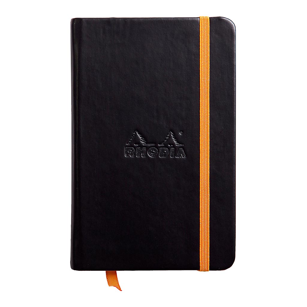 Rhodiarama Hardcover Notebook Pocket Lined Black - Cafe Supply