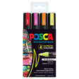 Uni Posca Marker 1.8-2.5mm Med Bullet 4 Pack Fluoro PC-5M - Cafe Supply