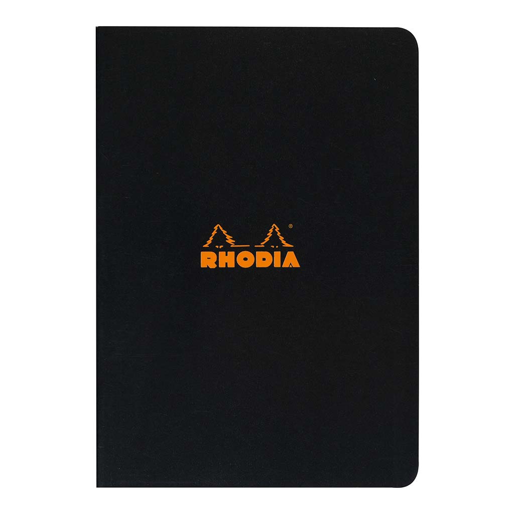 Rhodia Classic Notebook Stapled A4 Lined Black - Cafe Supply