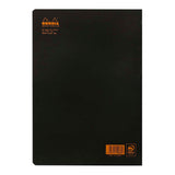 Rhodia Classic Notebook Stapled A4 Lined Black - Cafe Supply