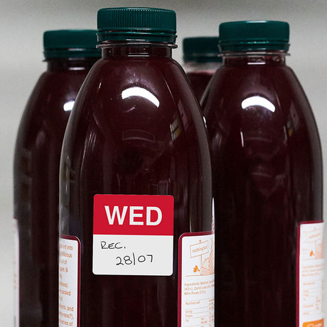 Avery Labels Wednesday Square Day 40x40mm Red White 500 Roll - Cafe Supply