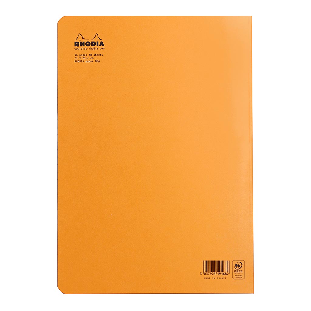 Rhodia Classic Notebook Stapled A4 Lined Orange - Cafe Supply