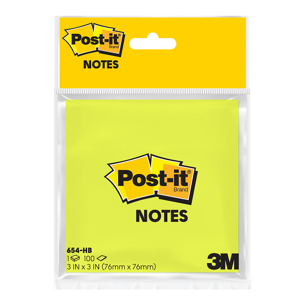 Post-it Notes 654-HB-1 76X76mm Lime 100sh - Cafe Supply