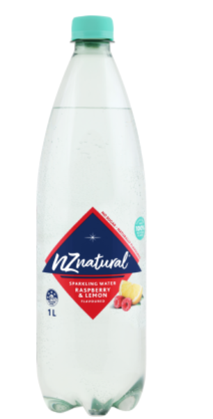 NZ Natural Raspberry & Lemon Sparkling Water 1l - Cafe Supply