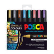 Uni Posca Marker 1.8-2.5mm Med Bullet 8 Pack Metallic PC-5M - Cafe Supply