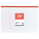 FM Data Wallet A4 Clear PVC With Zip Assorted - Cafe Supply
