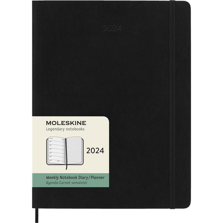 Moleskine Diary 12 Month Weekly + Notes SC XL Black - Cafe Supply
