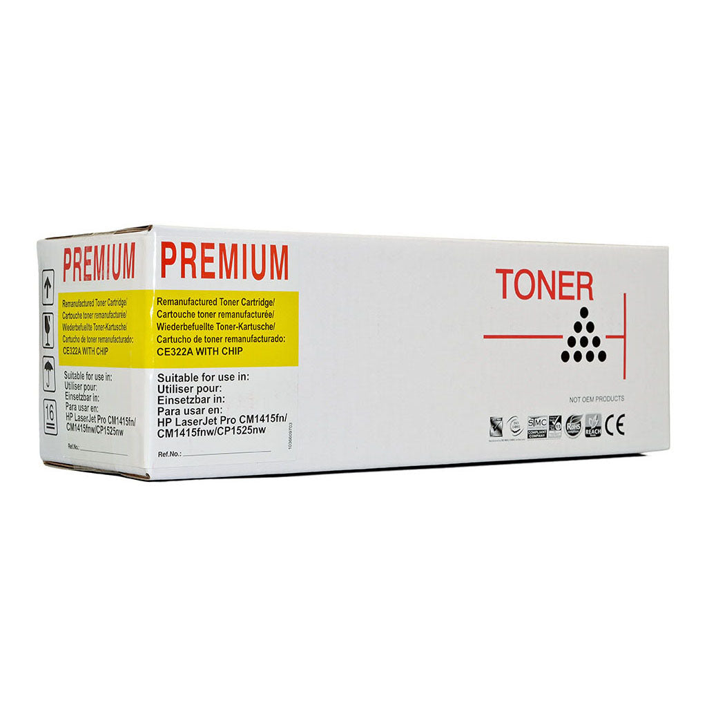 Icon Compatible HP CE322A CB542A Yellow Toner Cartridge - Cafe Supply