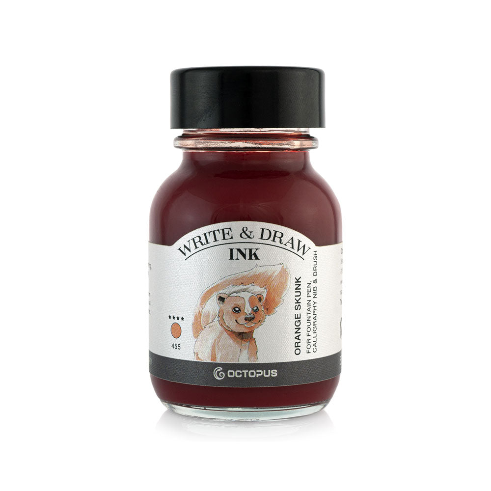 Octopus Fluids Write and Draw Ink 455 Orange Skunk 50ml - Cafe Supply
