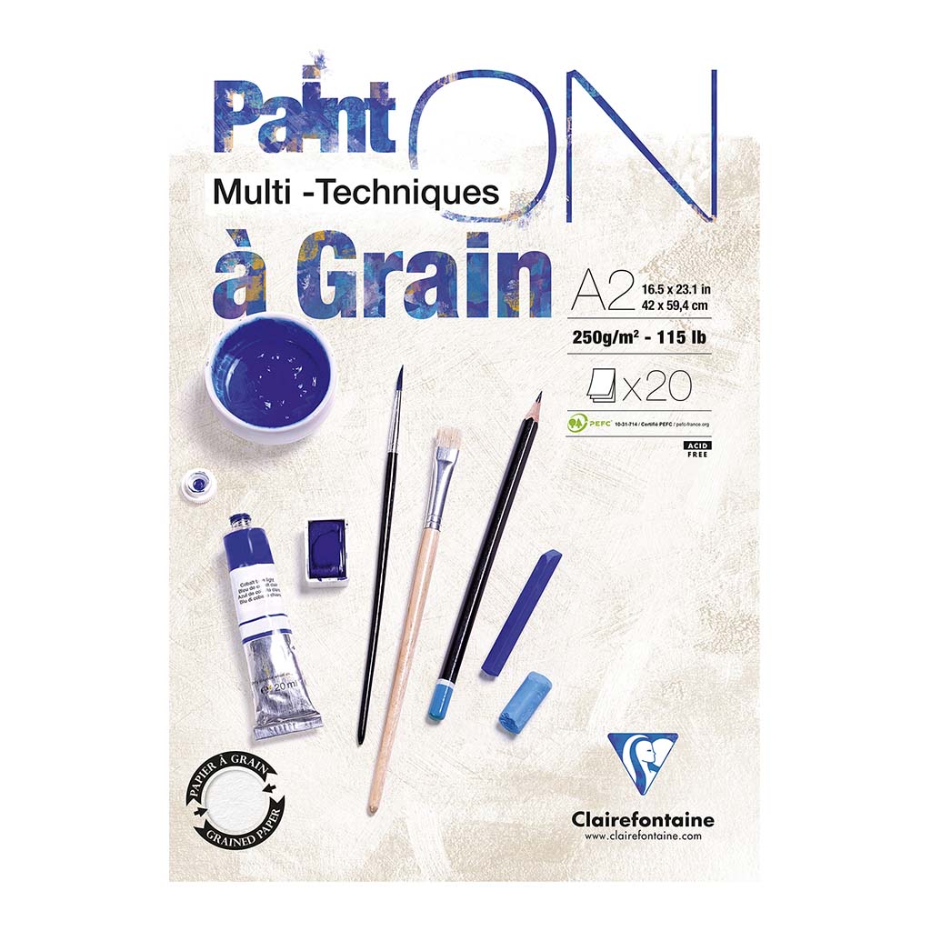 PaintON Pad Grain White A2 20sh - Cafe Supply