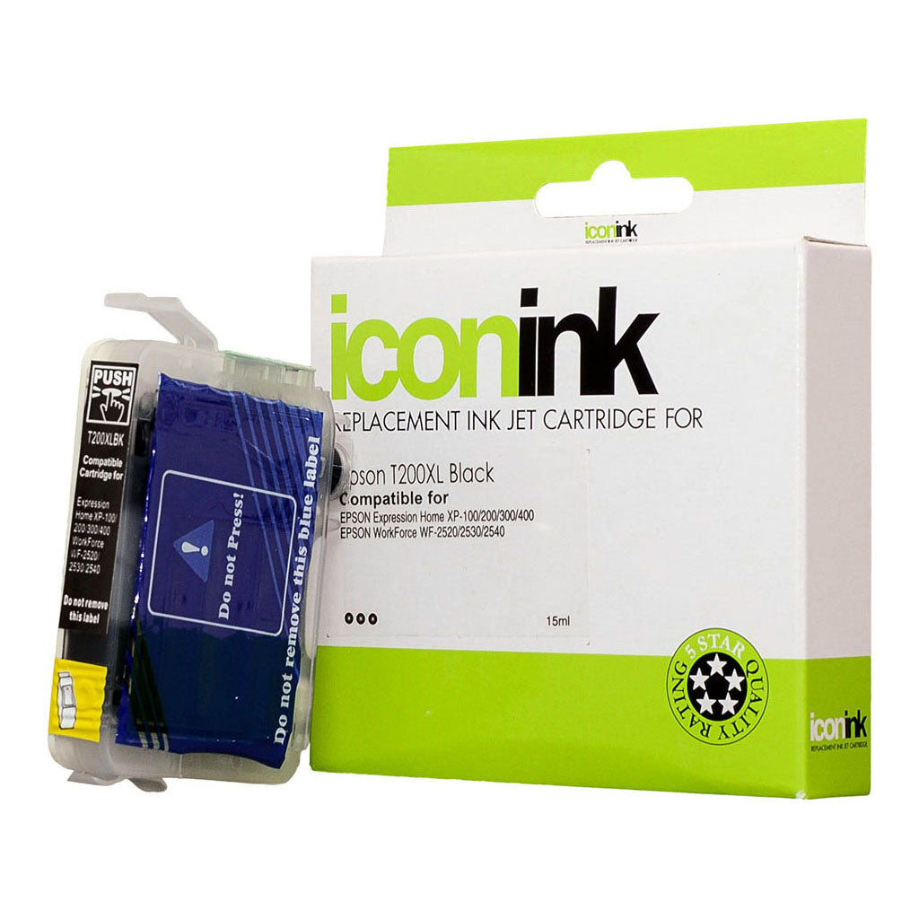 Icon Compatible Epson 200XL C13T201192 Black Ink Cartridge - Cafe Supply