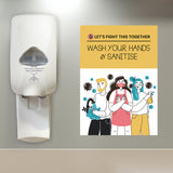 Avery Pre-Printed Self-Adhesive Sign Wash your Hands and Sanitise A4 1up 5 Sheets - Cafe Supply