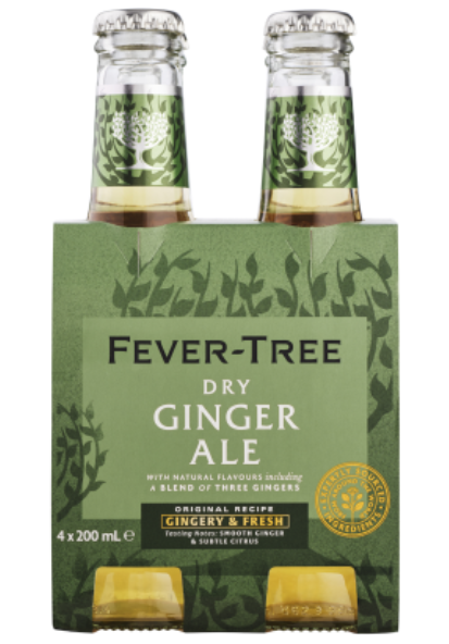 Fever-Tree Dry Ginger Ale 4 x 200ml - Cafe Supply