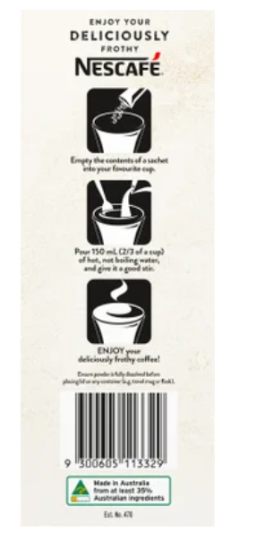 Nescafe Hazelnut Latte Coffee Sachets Value Pack 26pk - Cafe Supply