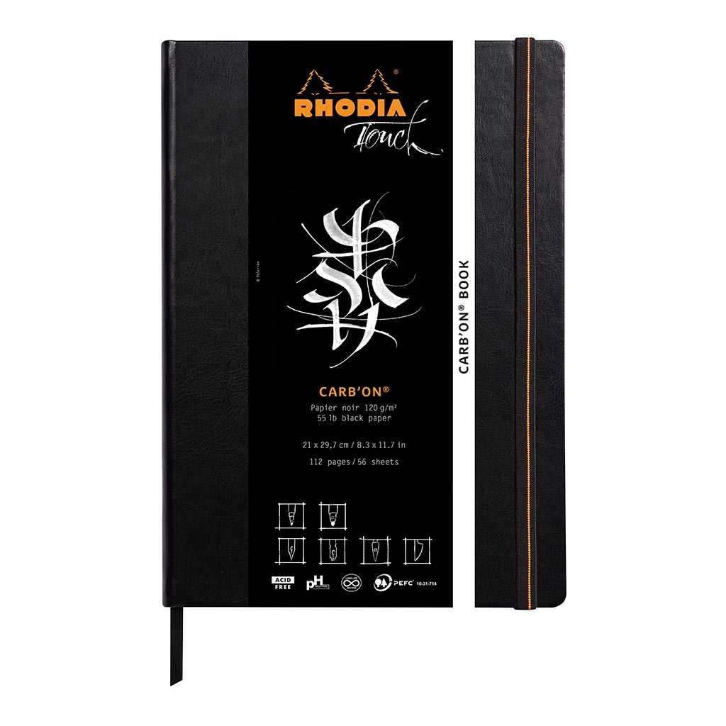 Rhodia Touch Carb'on Black Book A4 Portrait Blank - Cafe Supply