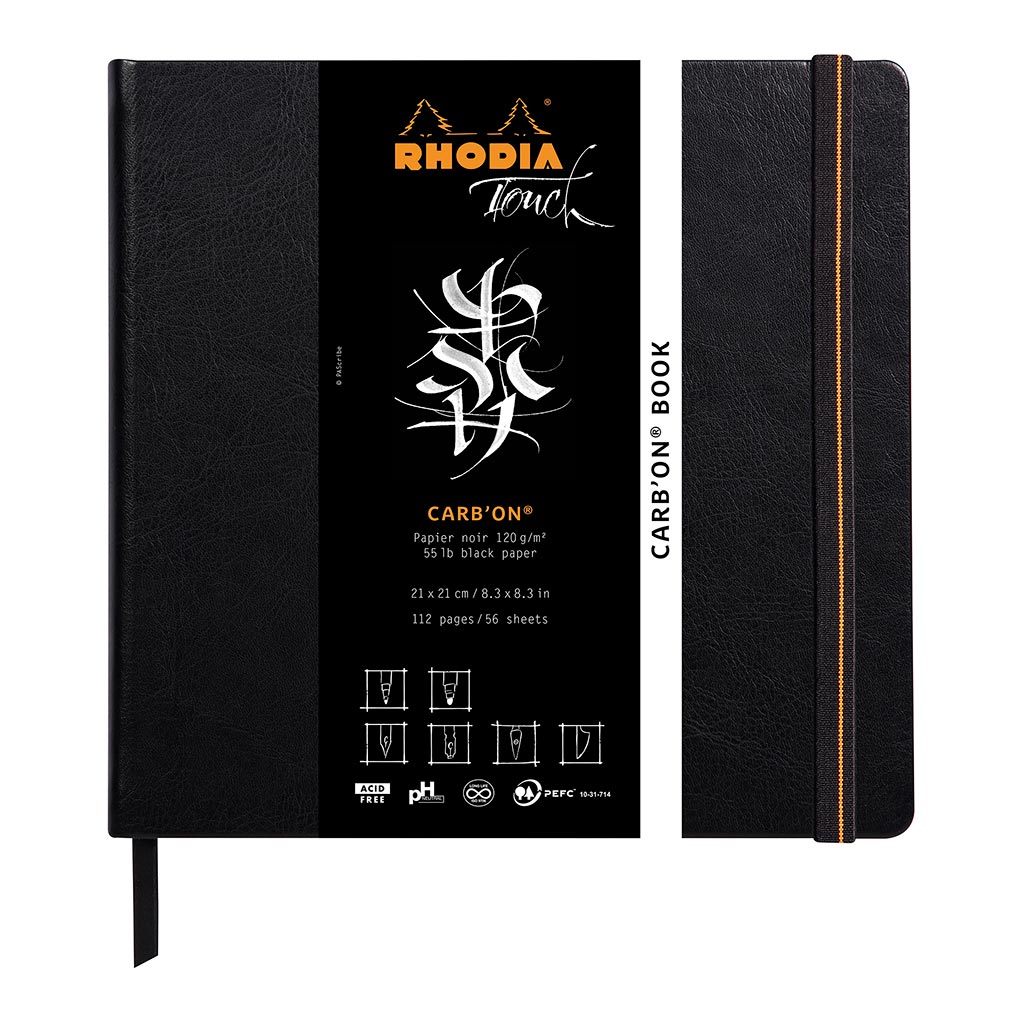 Rhodia Touch Carb'on Black Book 210x210mm Blank - Cafe Supply