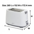Nero White Toaster 2 Slice 850W - Cafe Supply