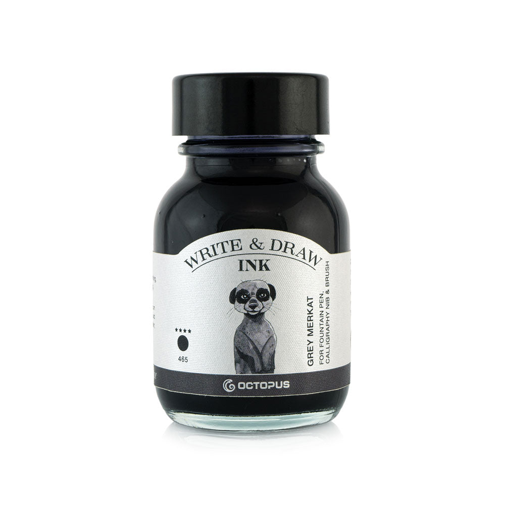 Octopus Fluids Write and Draw Ink 465 Grey Merkat 50ml - Cafe Supply