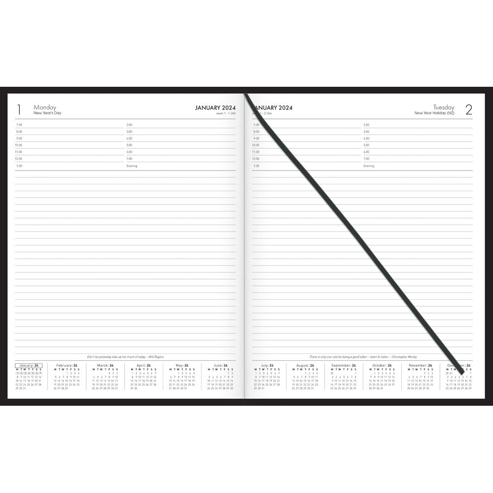 Collins BD1081 Business Diary Day To Page BlackEven Year - Cafe Supply