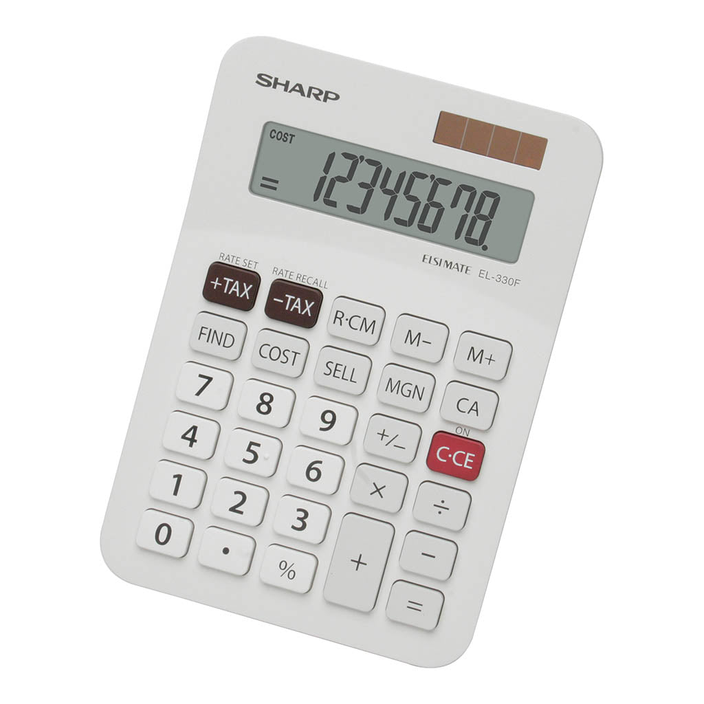 Sharp EL-330FB Twin Power Desktop Tax Calculator - Cafe Supply