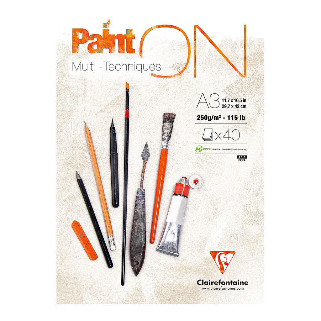 PaintON Pad White A3 40sh - Cafe Supply