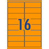 Avery Shipping Label L7162FO Fluoro Orange Laser 99.1x34mm 16up 25 Sheets - Cafe Supply