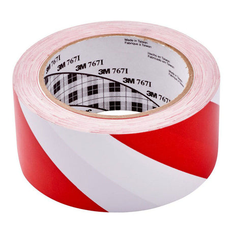 3M Vinyl Tape 767 50mm x 33m Red/White - Cafe Supply