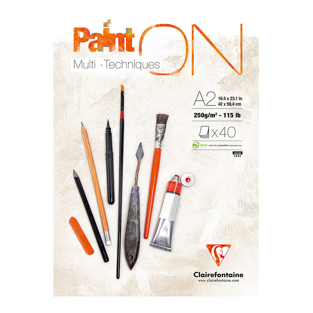 PaintON Pad White A2 40sh - Cafe Supply