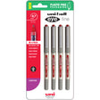 Uni Eye 0.7mm Fine Capped Red Hangsell Pk4 - Cafe Supply