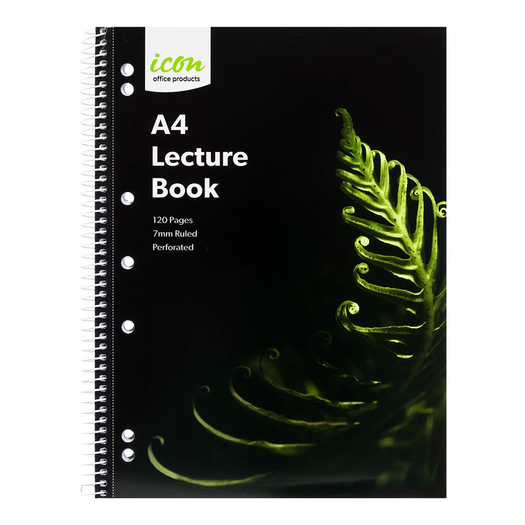 Icon Spiral Lecture Notebook A4 Soft cover 120 pg - Cafe Supply