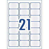 Avery Label J8560 Frosted Clear 63.5mmx38.1mm 21up 25 Sheets Inkjet - Cafe Supply