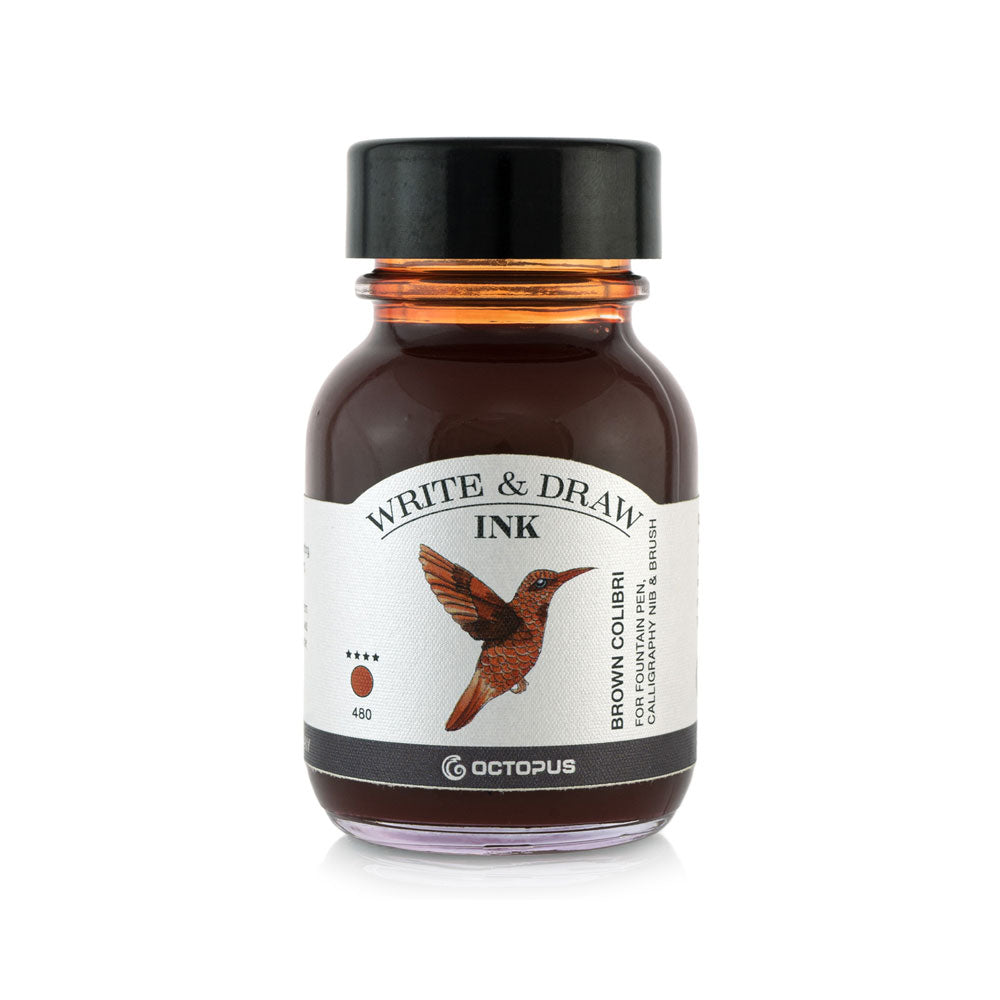Octopus Fluids Write and Draw Ink 480 Brown Colibri 50ml - Cafe Supply