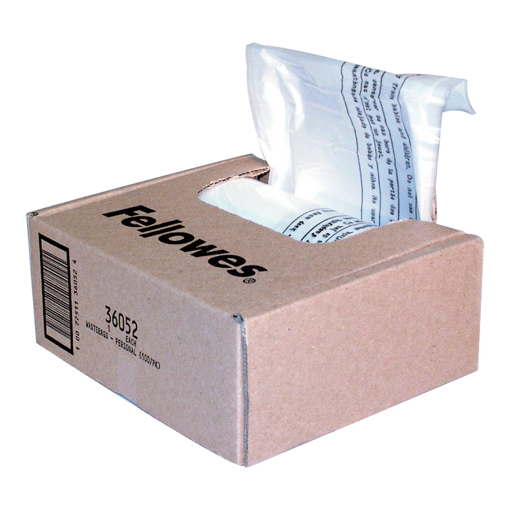 Fellowes Shredder Bags Home/SOHO 22-26L, Pack of 100 - Cafe Supply