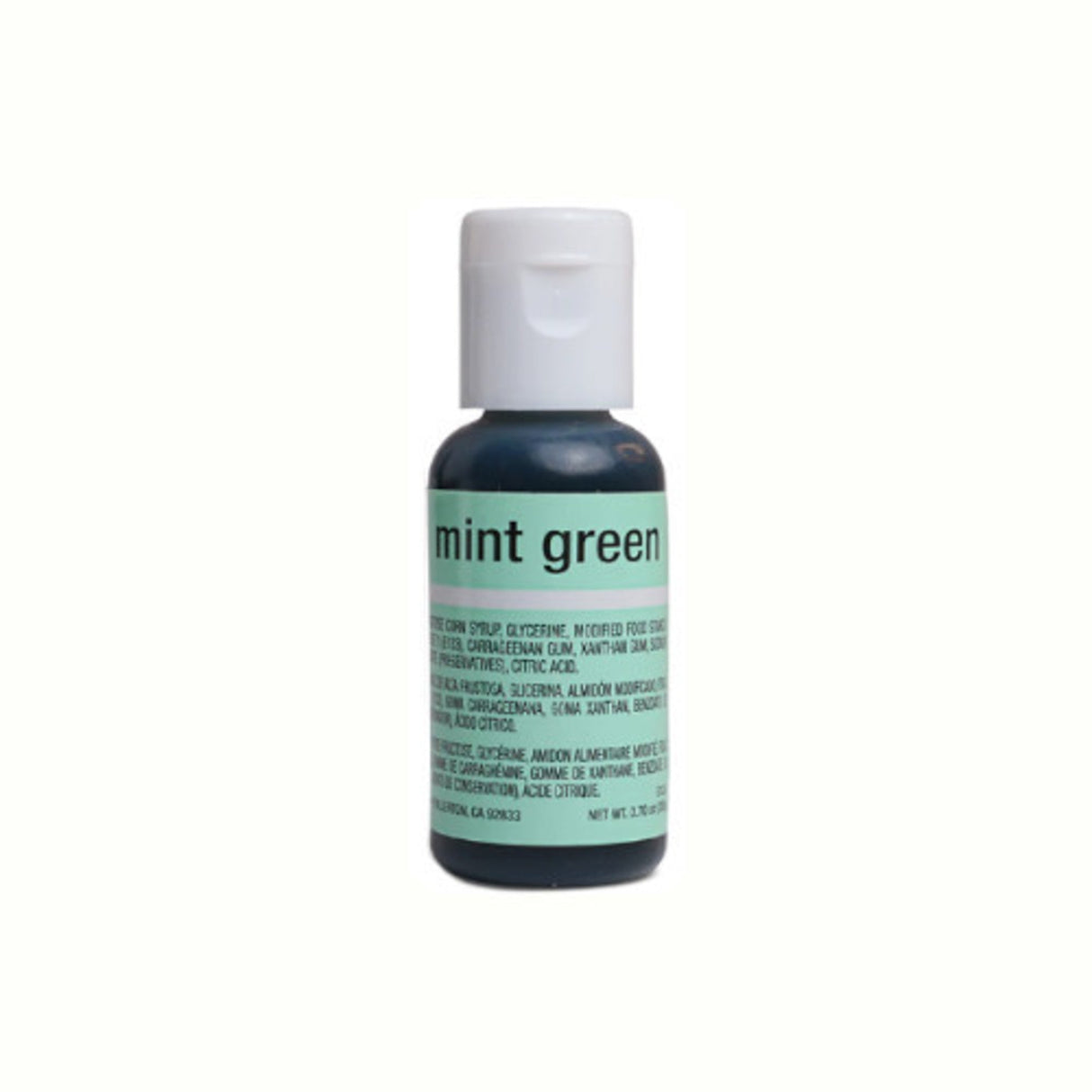 Chefmaster Liqua Gel Mint Green .70oz Bottle - Cafe Supply