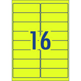 Avery Shipping Label L7162FY Fluoro Yellow Laser 99.1x34mm 16up 25 Sheets - Cafe Supply