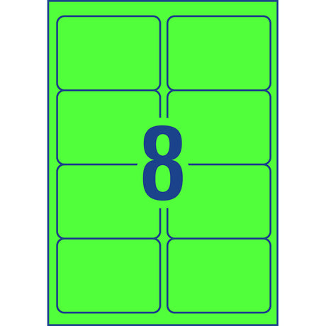 Avery Shipping Label L7165FG Fluoro Green 99.1x67.7mm 8up 25 Sheets - Cafe Supply