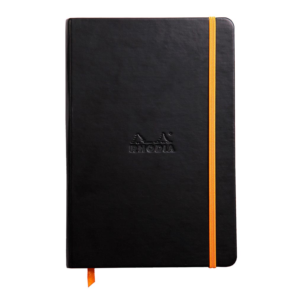 Rhodiarama Hardcover Notebook A5 Lined Black - Cafe Supply