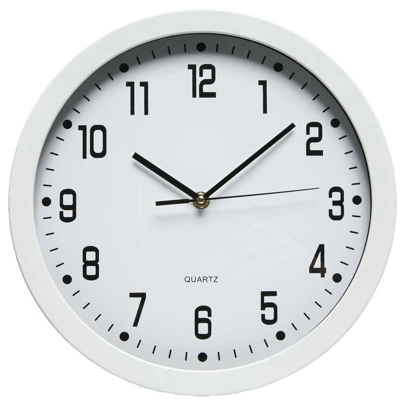 Dixon Clock Wall Round Face White 30cmx30cm - Cafe Supply