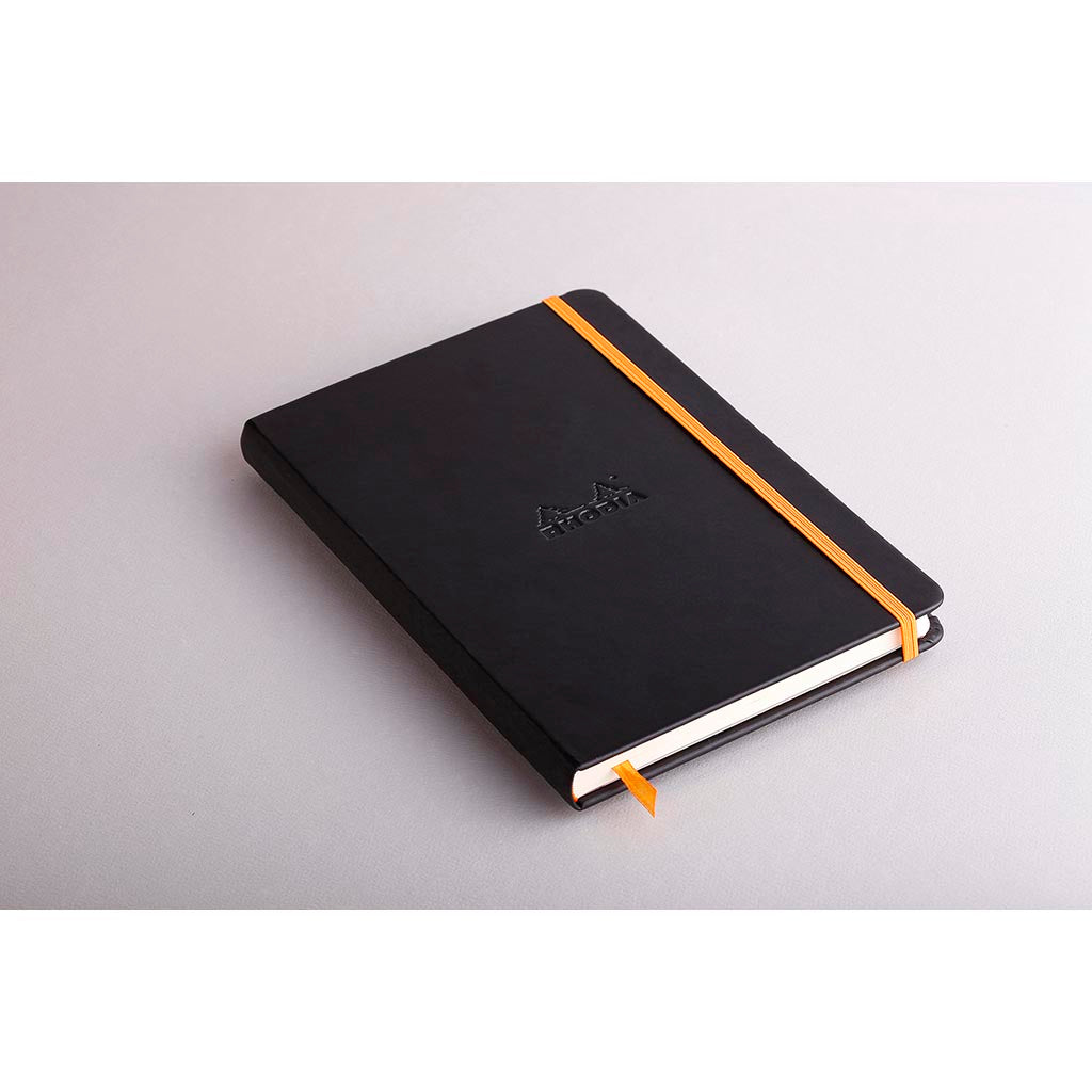 Rhodiarama Hardcover Notebook A5 Lined Black - Cafe Supply
