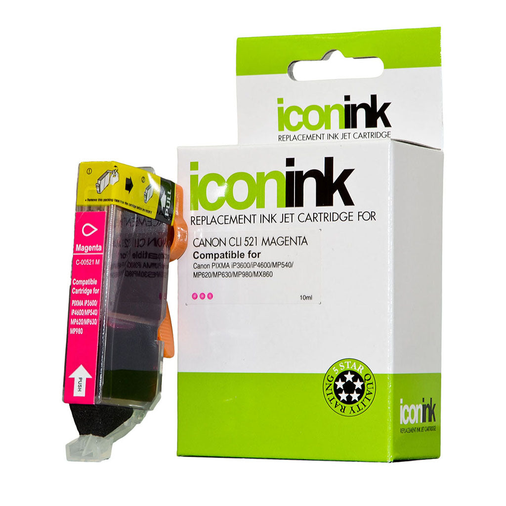 Icon Compatible Canon CLI521 Magenta Ink Cartridge - Cafe Supply