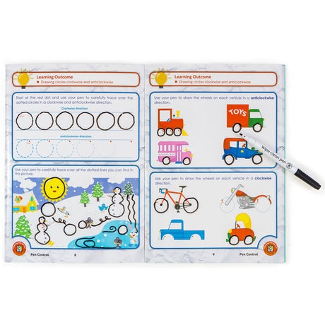 LCBF Wipe Clean Learning Book Pen Control w/Marker - Cafe Supply