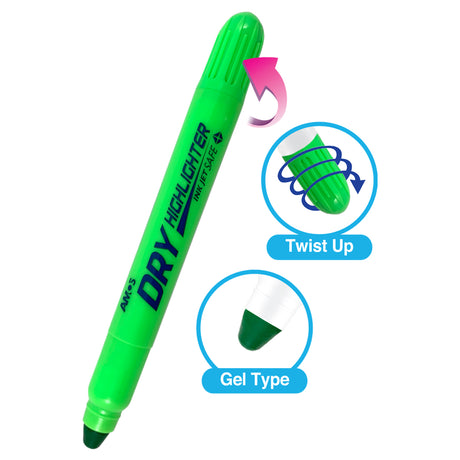 Amos Dry Highlighter Fluoro Green - Cafe Supply