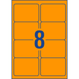 Avery Shipping Label L7165FO Fluoro Orange 99.1x67.7mm 8up 25 Sheets - Cafe Supply